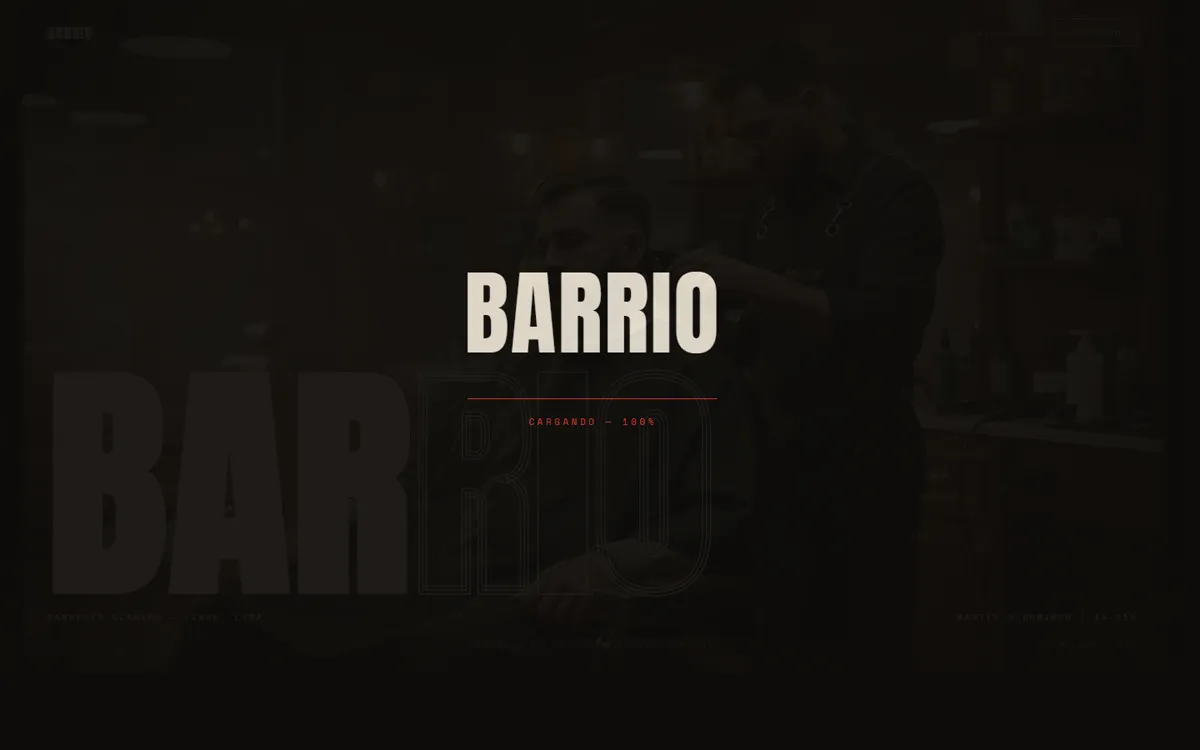 Web de BARRIO: cuadro del video de un corte de pelo que avanza a medida que se hace scroll.
